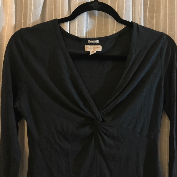Brooklyn Industries Pima Cotton Slate Grey LS Twist Top Size M - Picture 4 of 5